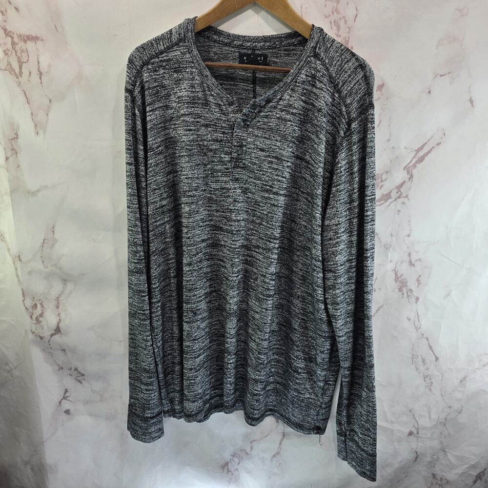 Velvet Graham & Spencer Shirt Mens XXL Gray Henley Long Sleeve Heathered